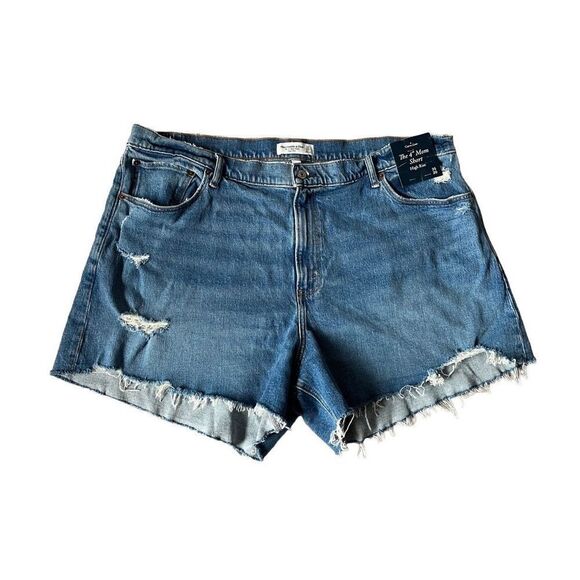 NWT Abercrombie & Fitch The 4” Mom High Rise Jean Shorts - Picture 1 of 10